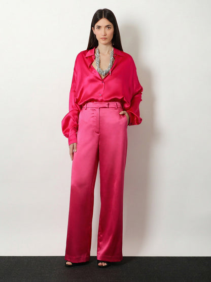 Dries Van Noten Penn satin trousers - Fuchsia