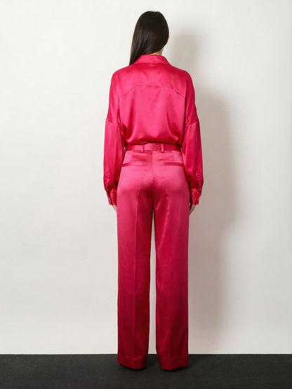 Dries Van Noten Penn satin trousers - Fuchsia