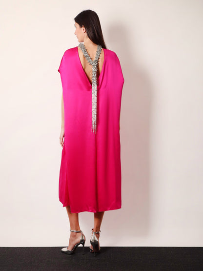 Dries Van Noten Diria silk dress - Fuchsia