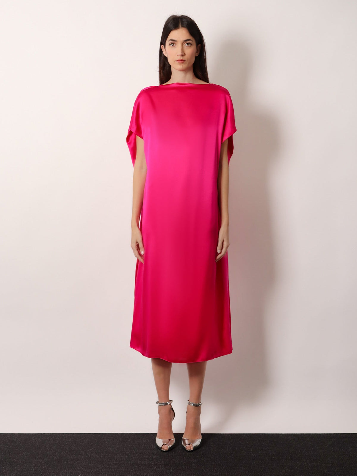 Dries Van Noten Diria silk dress - Fuchsia