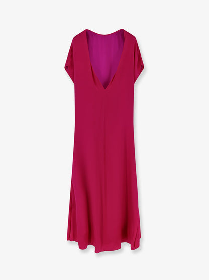 Dries Van Noten Diria silk dress - Fuchsia