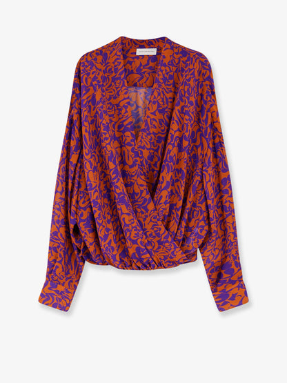 Dries Van Noten Camiel cotton shirt with multicolor print - Orange