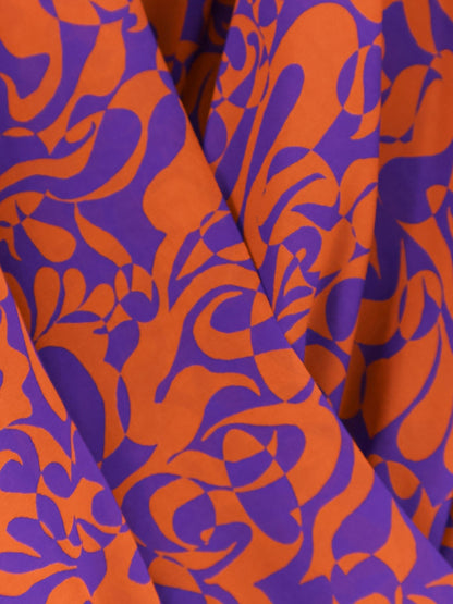 Dries Van Noten Camiel cotton shirt with multicolor print - Orange