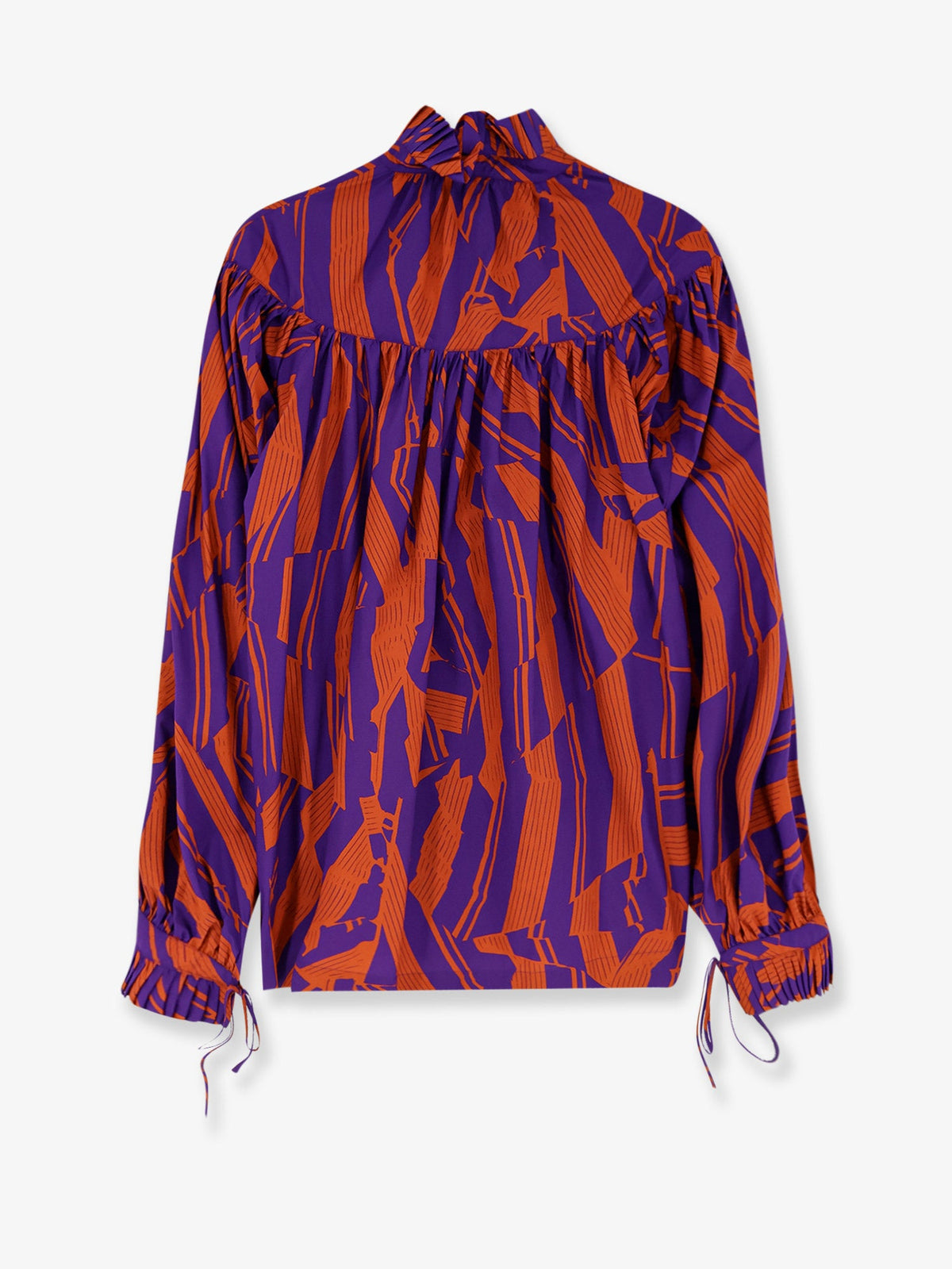 Dries Van Noten Catya cotton shirt with Crushed Stripe print - Orange