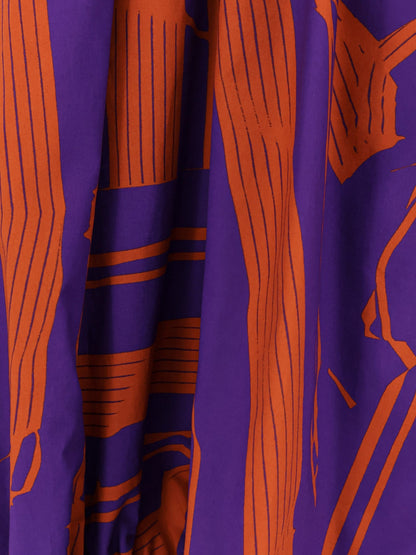 Dries Van Noten Catya cotton shirt with Crushed Stripe print - Orange