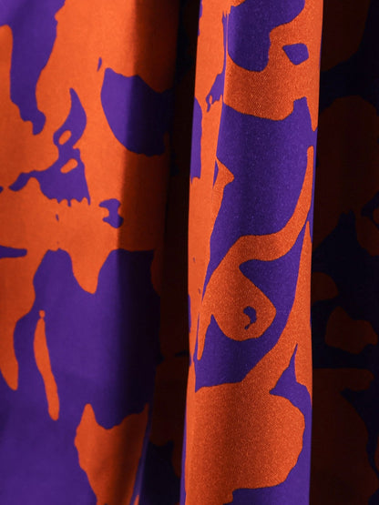 Dries Van Noten Soni skirt in printed viscose - Orange