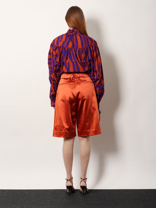 Dries Van Noten Cotton blend bermuda shorts - Russet