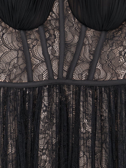 Elisabetta Franchi Events lace dress - Nero/Nude