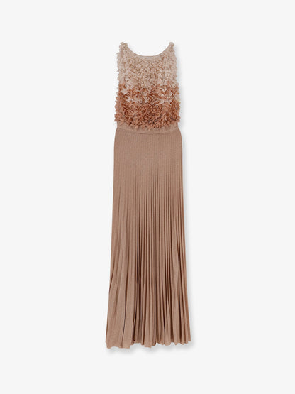 Elisabetta Franchi Red Carpet long dress - Carne/Burro