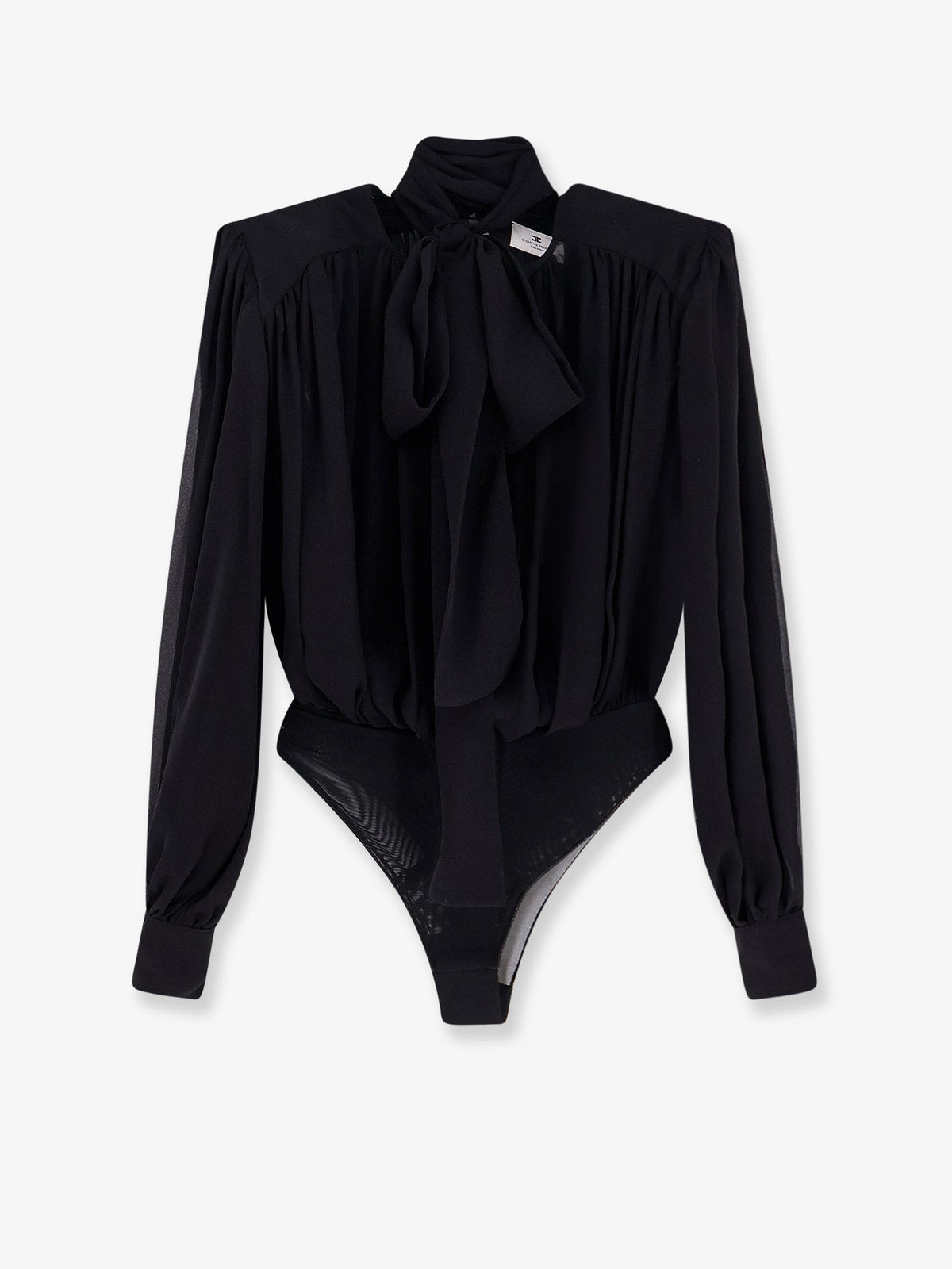 Elisabetta Franchi Silk shirt with body detail - Nero