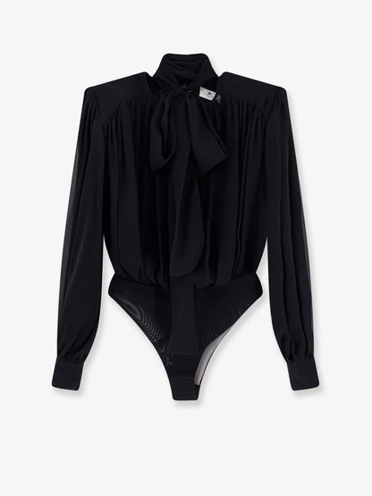 Elisabetta Franchi Silk shirt with body detail - Nero
