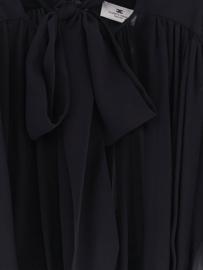 Elisabetta Franchi Silk shirt with body detail - Nero