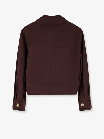 Elisabetta Franchi Cropped viscose jacket - Cacao