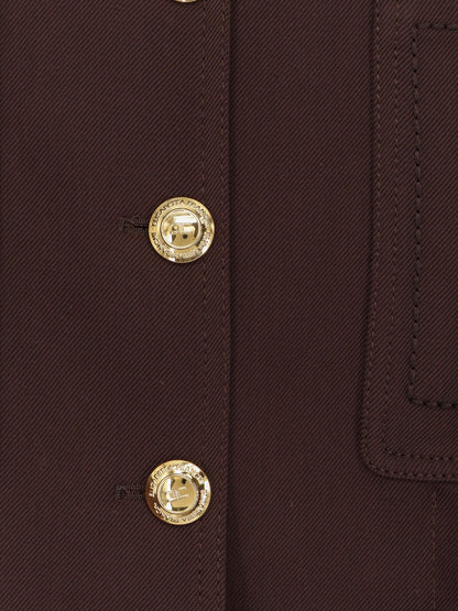 Elisabetta Franchi Cropped viscose jacket - Cacao