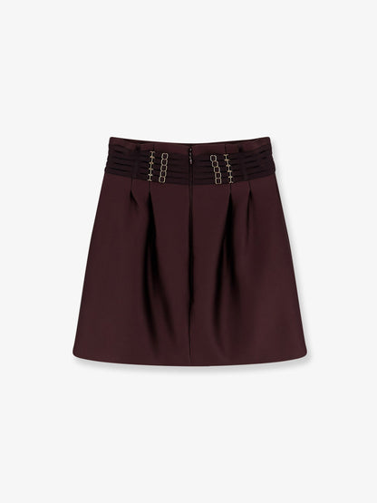 Elisabetta Franchi Satin mini skirt - Cacao