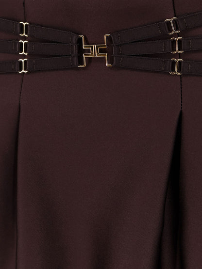 Elisabetta Franchi Satin mini skirt - Cacao