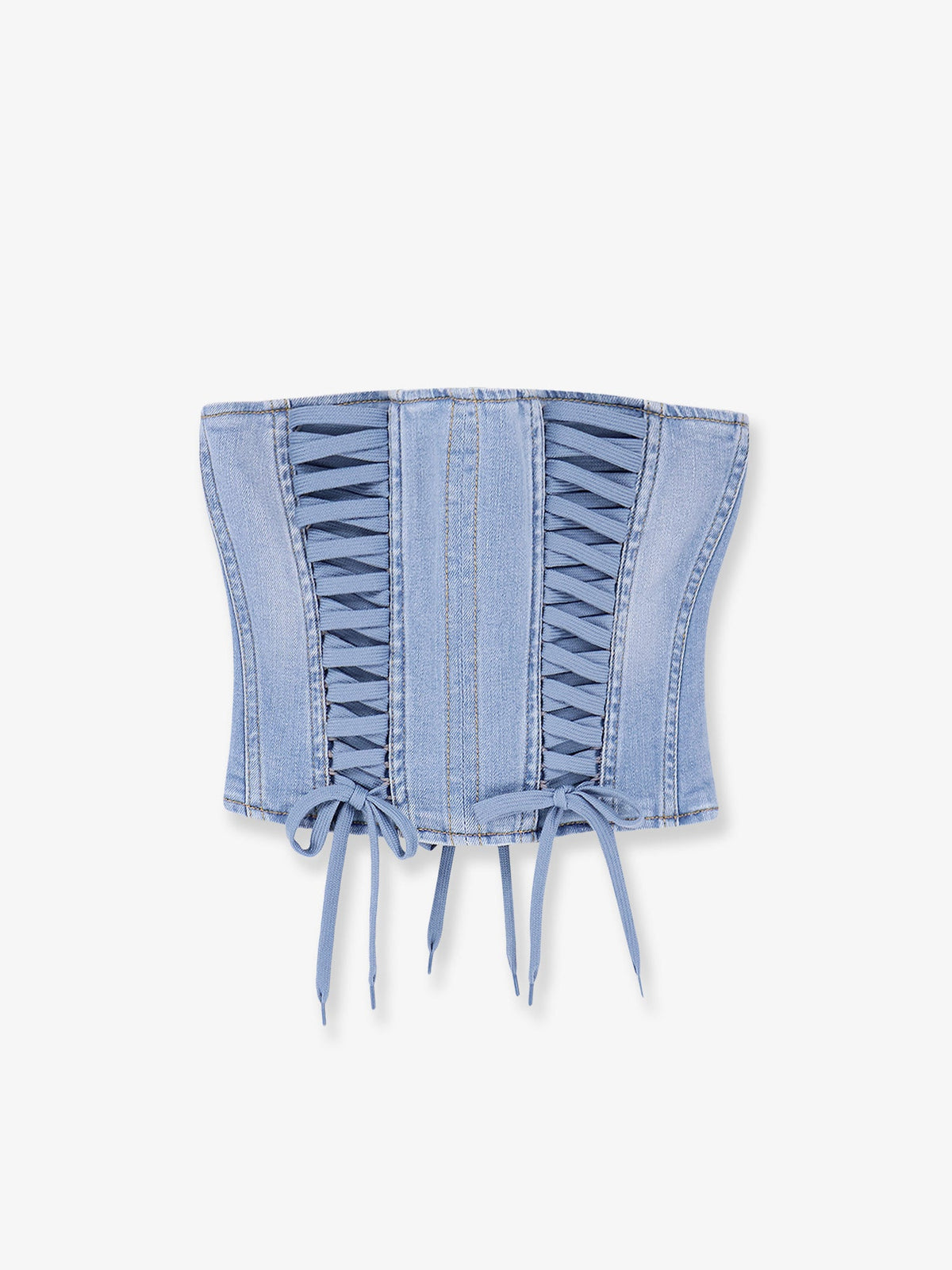 Elisabetta Franchi Urban denim bustier - Lightblue