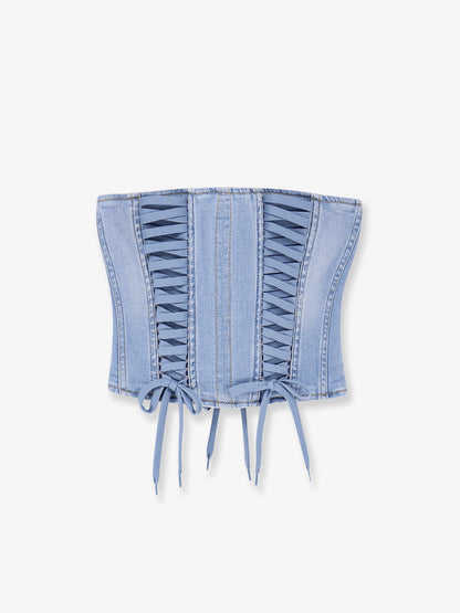 Elisabetta Franchi Urban denim bustier - Lightblue