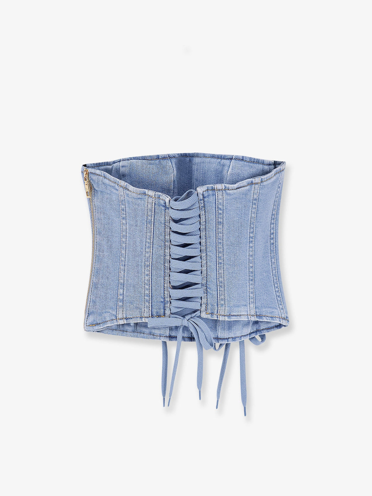 Elisabetta Franchi Urban denim bustier - Lightblue
