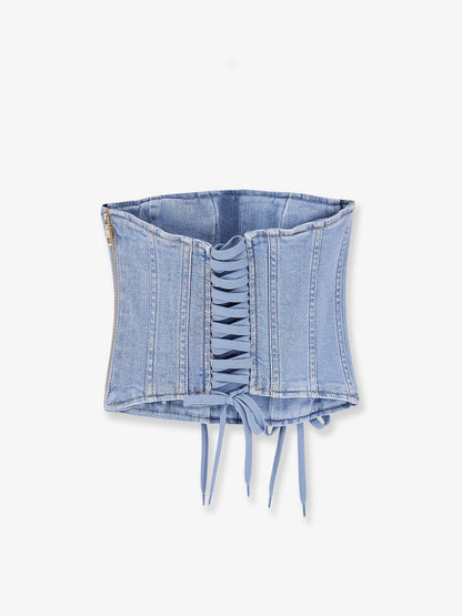 Elisabetta Franchi Urban denim bustier - Lightblue