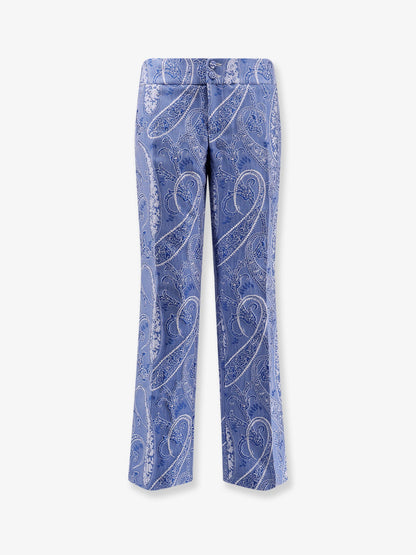 Etro Trousers with iconic print - Blu