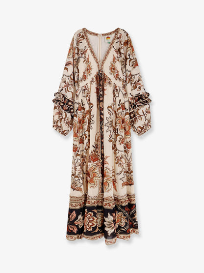 Farm Rio Majestic Maxi Dress - Majestic Garden Sand