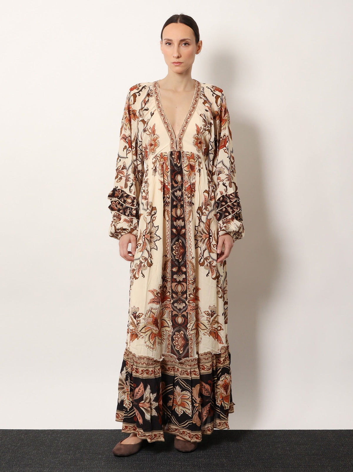 Farm Rio Majestic Maxi Dress - Majestic Garden Sand