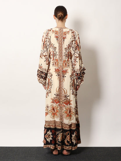 Farm Rio Majestic Maxi Dress - Majestic Garden Sand