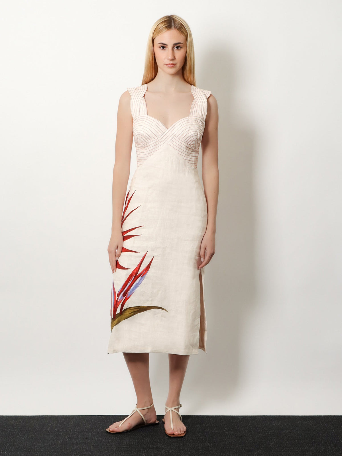 Farm Rio Strelizia linen dress - Strelitziasand