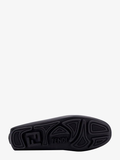 Fendi Leather And Canvas Loafers