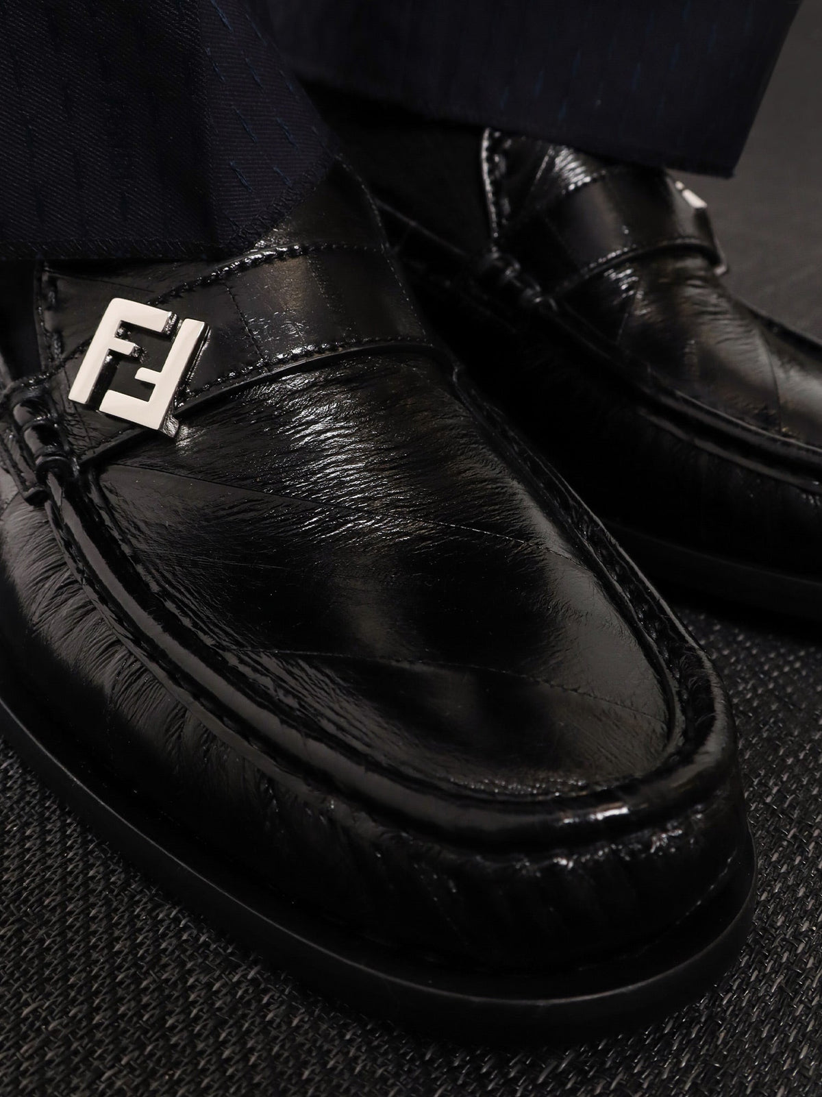 Fendi Missina leather loafers - Nero