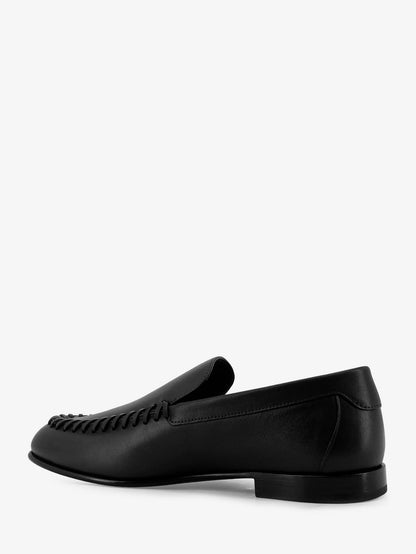 Fendi Leather loafers with metal FF logo - Nero