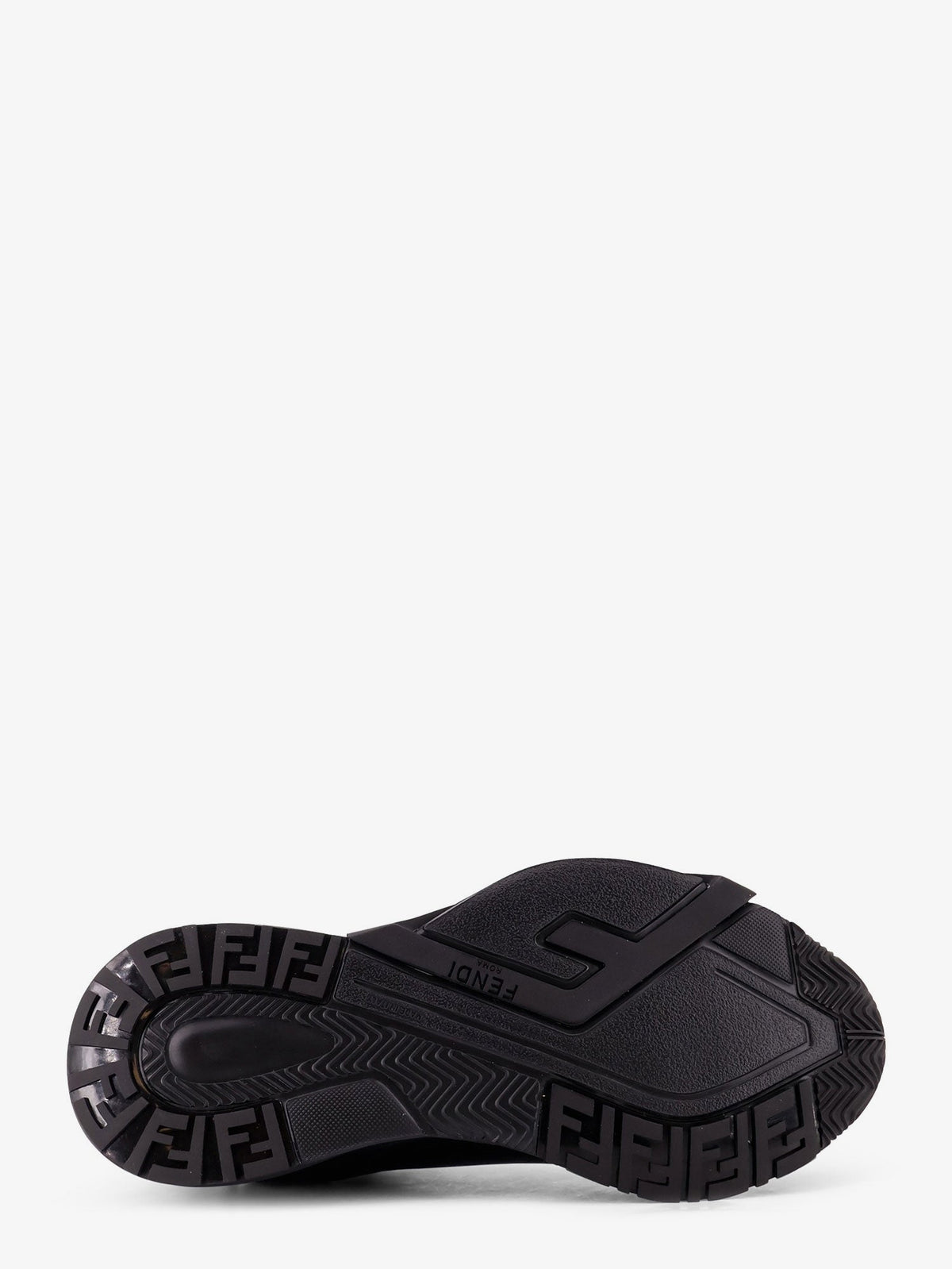 Fendi Leather Flow sneakers with FF jacquard fabric inserts - Nero Grig Nero Nero