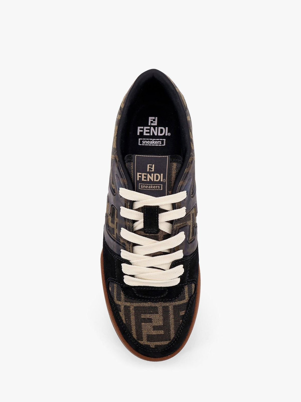 Fendi Fendi Match FF Jacquard Fabric and Suede sneakers - Nero+Tabacc.Nero+Ice