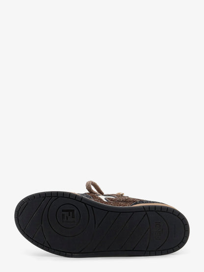 Fendi Sneakers Fendi Match In Pelle Bianca E Suede Marrone