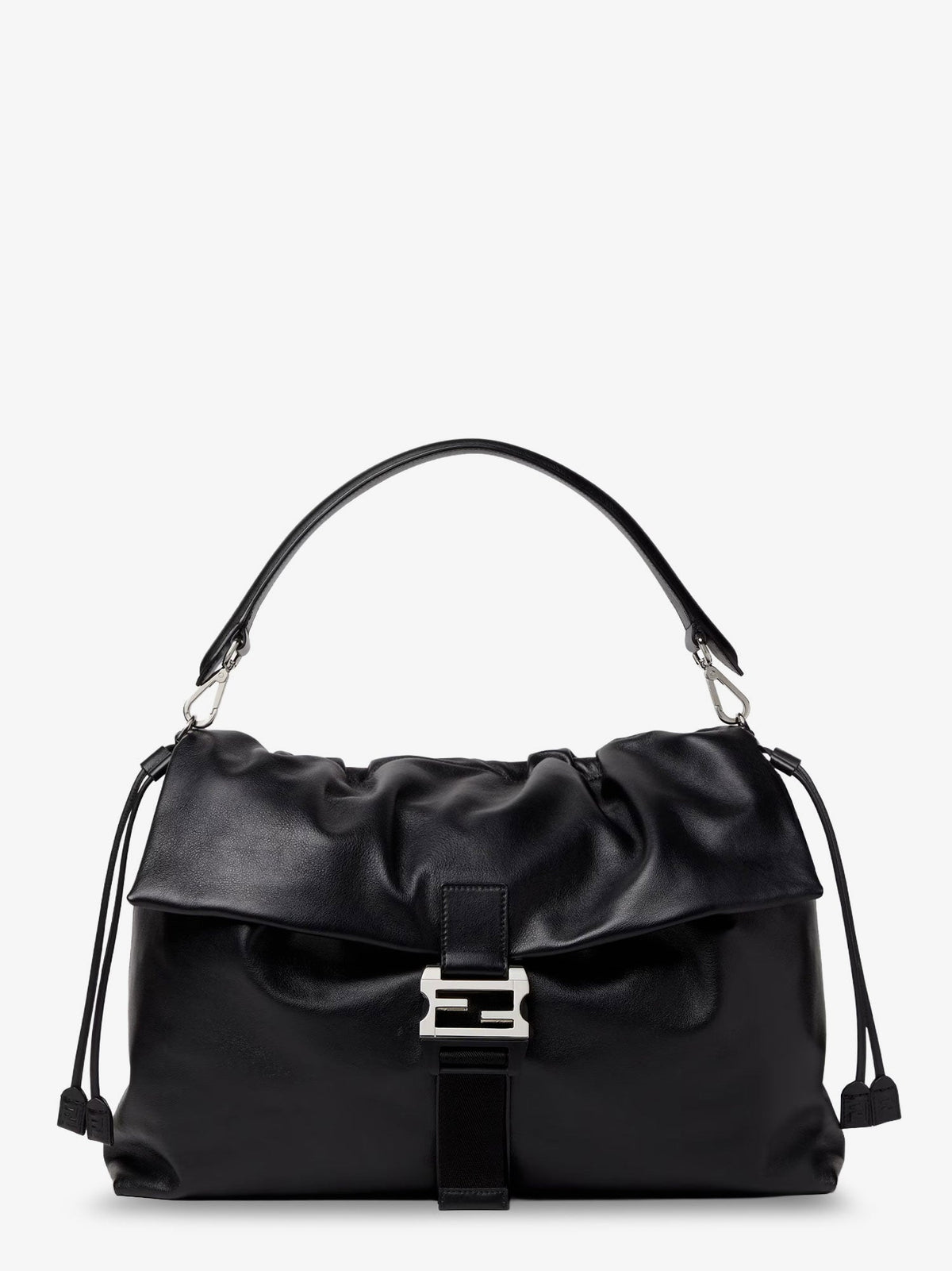 Fendi Fendi Flux Maxi Messenger leather crossbody bag - Nero+Palladio