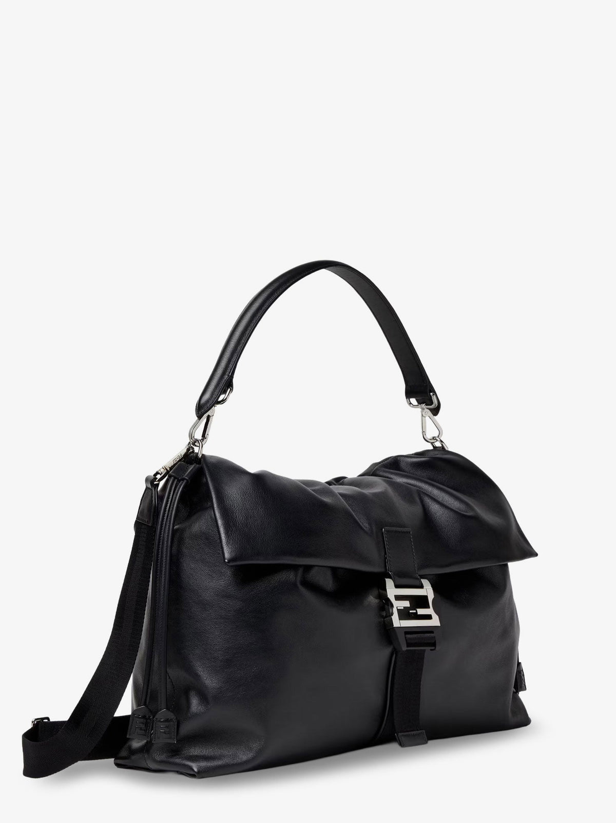 Fendi Fendi Flux Maxi Messenger leather crossbody bag - Nero+Palladio
