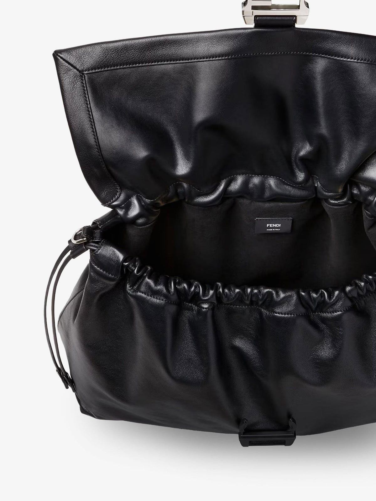 Fendi Fendi Flux Maxi Messenger leather crossbody bag - Nero+Palladio