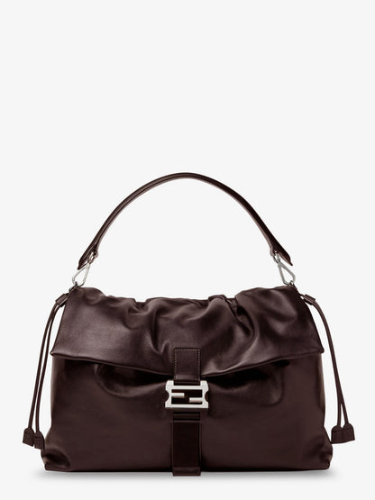 Fendi Fendi Flux Maxi Messenger leather shoulder bag - Chocolate+Palladio