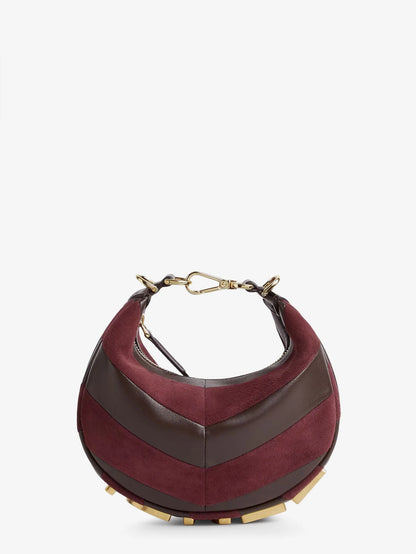 Fendi Fendigraphy Mini Leather Handbag With Metal Lettering Logo