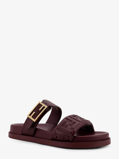 Fendi Fendi Feel Woven Rafia Flat Sandals