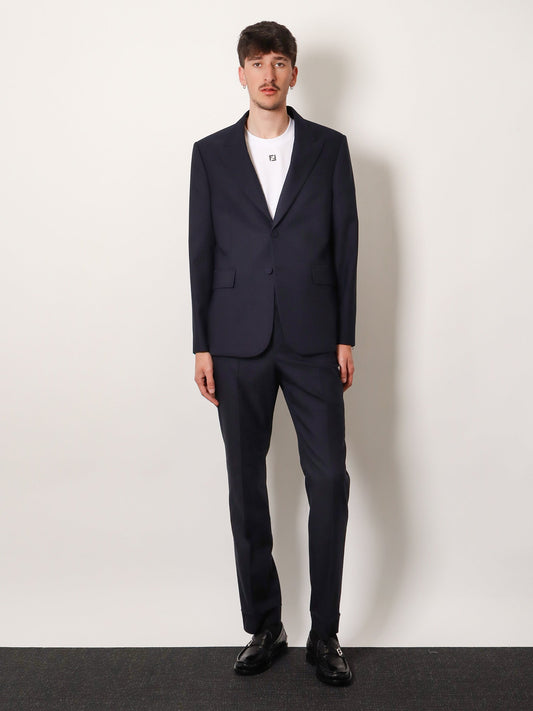 Fendi Trousers Wool Tonal Stitching - Abisso