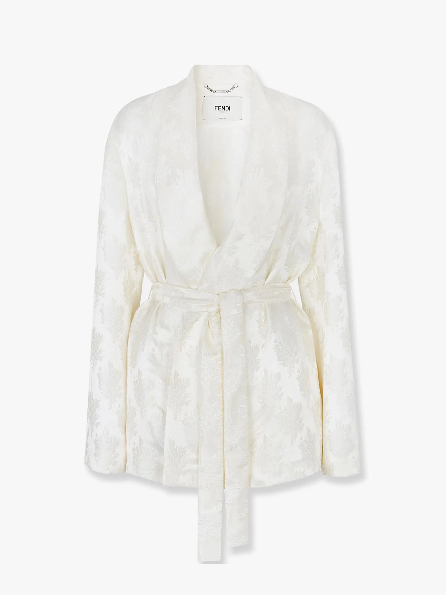 Fendi Jacquard Silk Blazer With Floral Motif