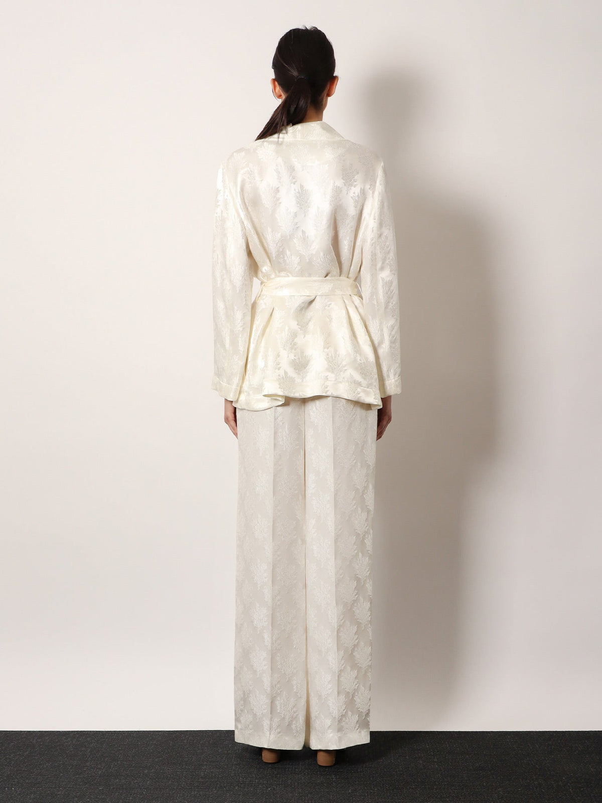 Fendi Jacquard silk blazer with floral motif - Bianco