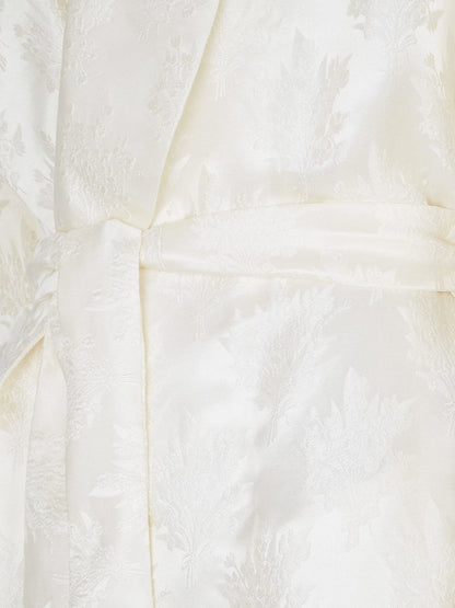 Fendi Jacquard silk blazer with floral motif - Bianco