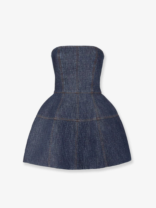 Fendi Padded Denim Mini Dress
