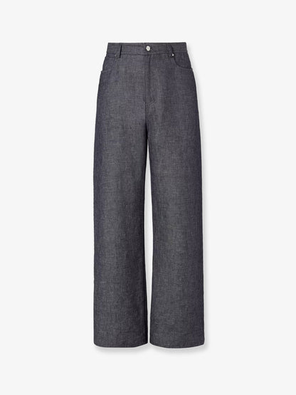 Fendi Relaxed linen, cotton and silk jeans - Dark Blu