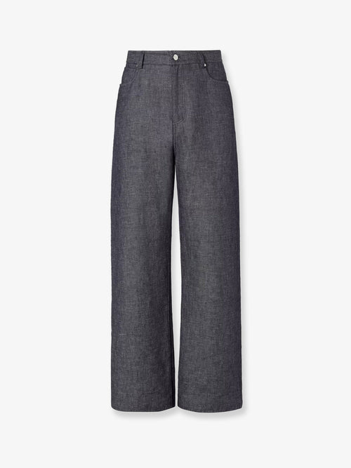 Fendi Relaxed linen, cotton and silk jeans - Dark Blu
