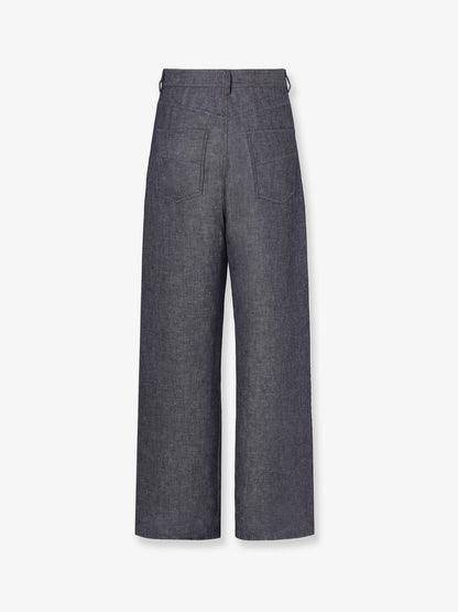 Fendi Relaxed linen, cotton and silk jeans - Dark Blu