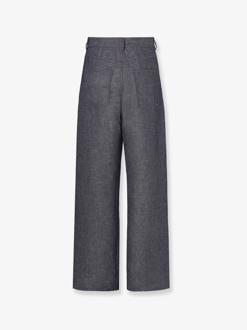 Fendi Relaxed linen, cotton and silk jeans - Dark Blu